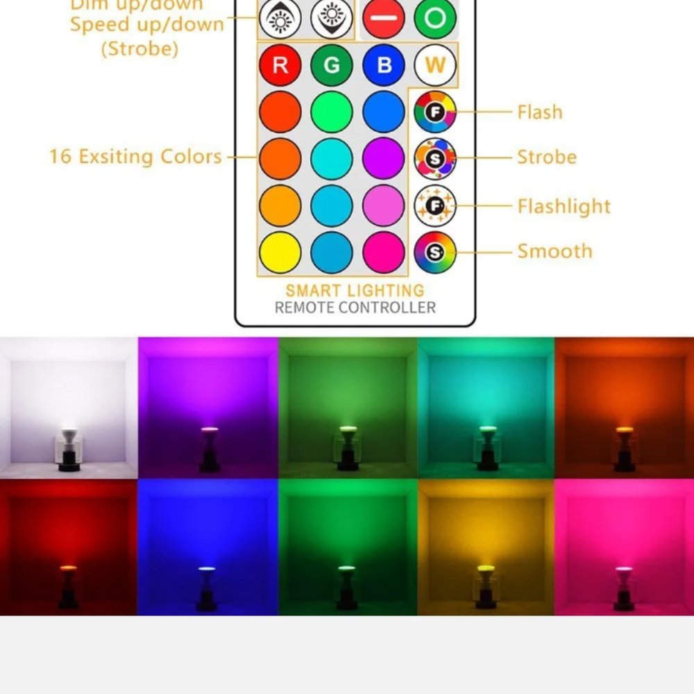 2pk 4pcs Led color changing light with remote